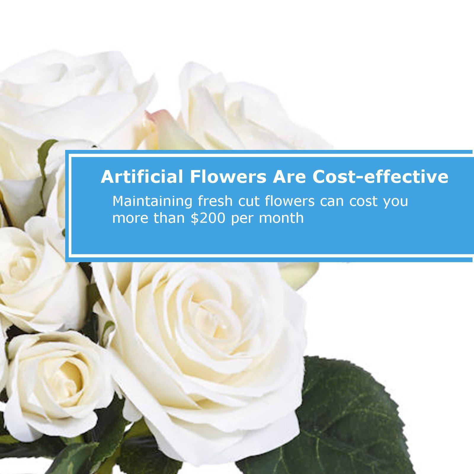 Columbian Rose Bouquet - Artificial Floral Arrangement-artificial flowers and plants-Chef's Quality Cookware
