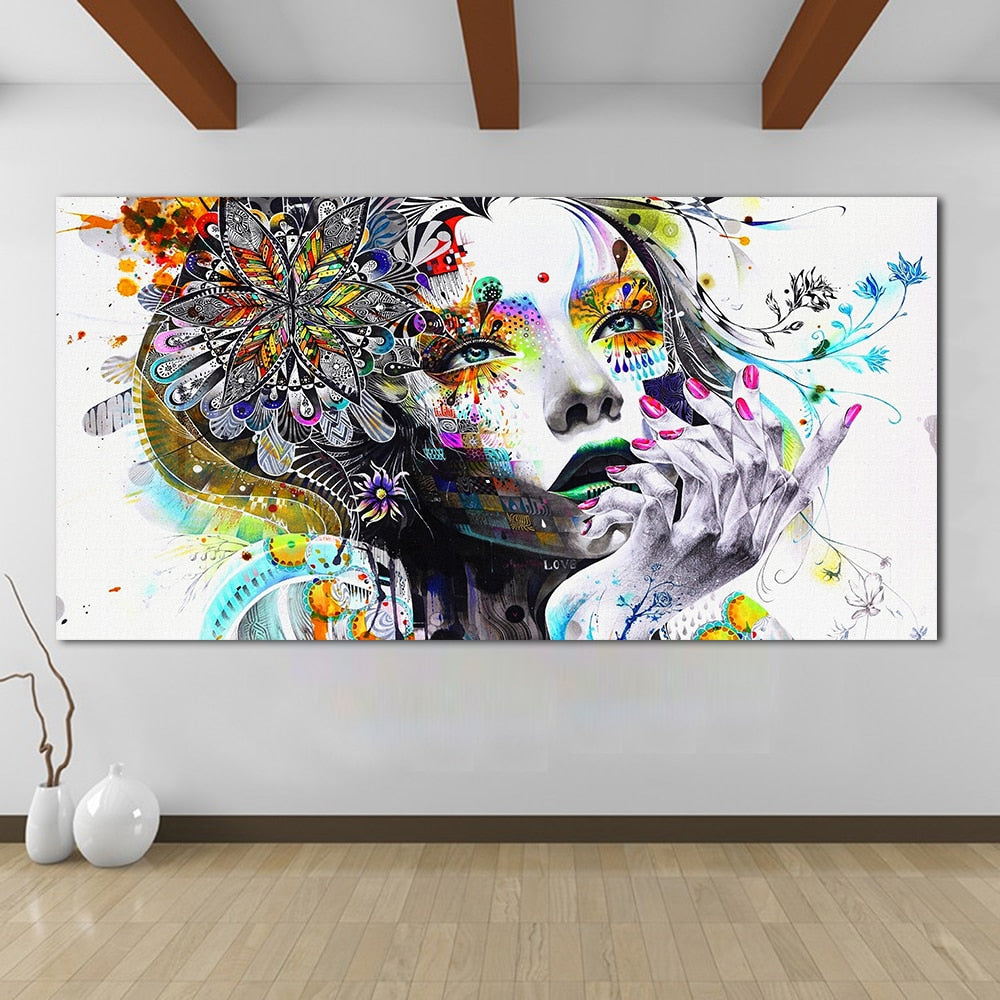Lady in Bloom - Colorful Canvas Wall Art-wall art-Chef's Quality Cookware
