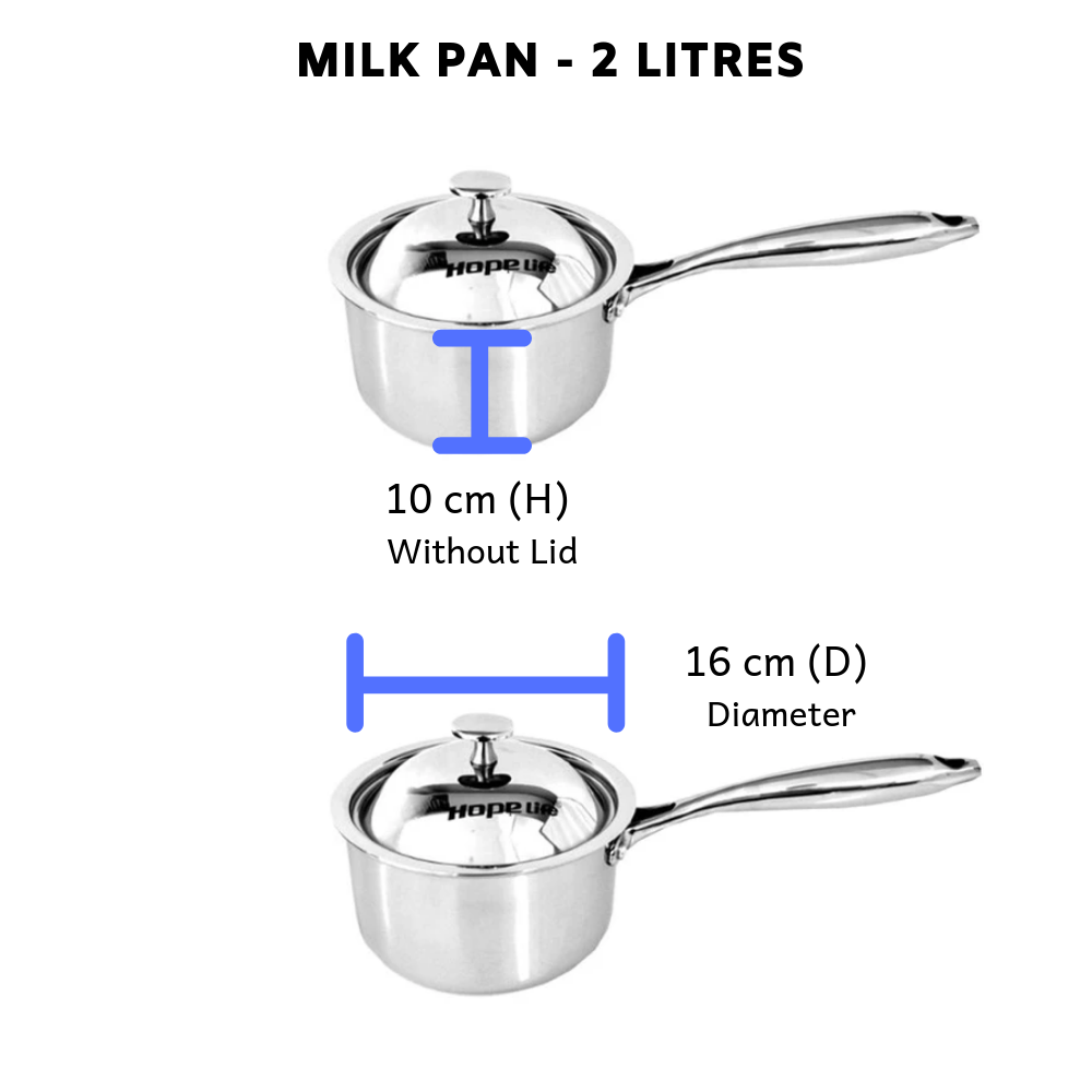 16 CM Stainless Steel Saucepan (2 Litres) - Induction Compatible