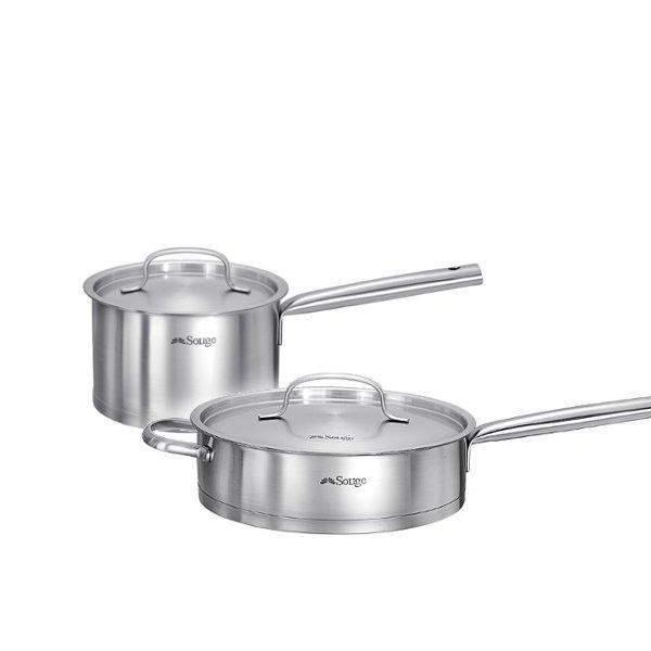 2 Pcs Stainless Steel Induction Cookware Set-Stainless Steel Cookware Set-Chef's Quality Cookware