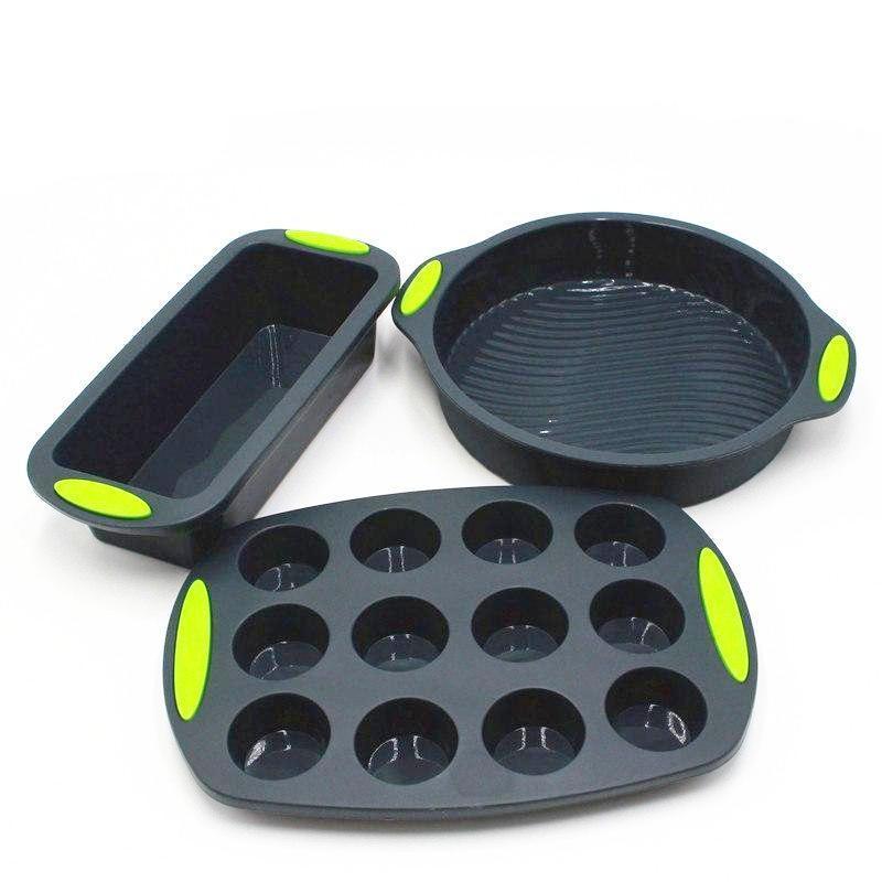 3-Piece Silicone Baking Pan Set-Bakeware-Chef's Quality Cookware