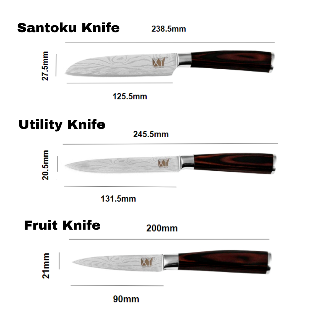 Santoku Knife Set - 6 Knives
