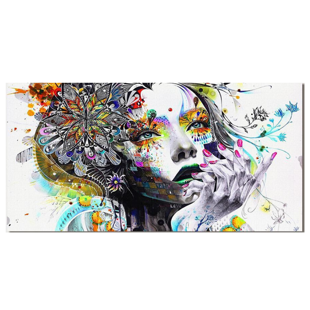 Lady in Bloom - Colorful Canvas Wall Art