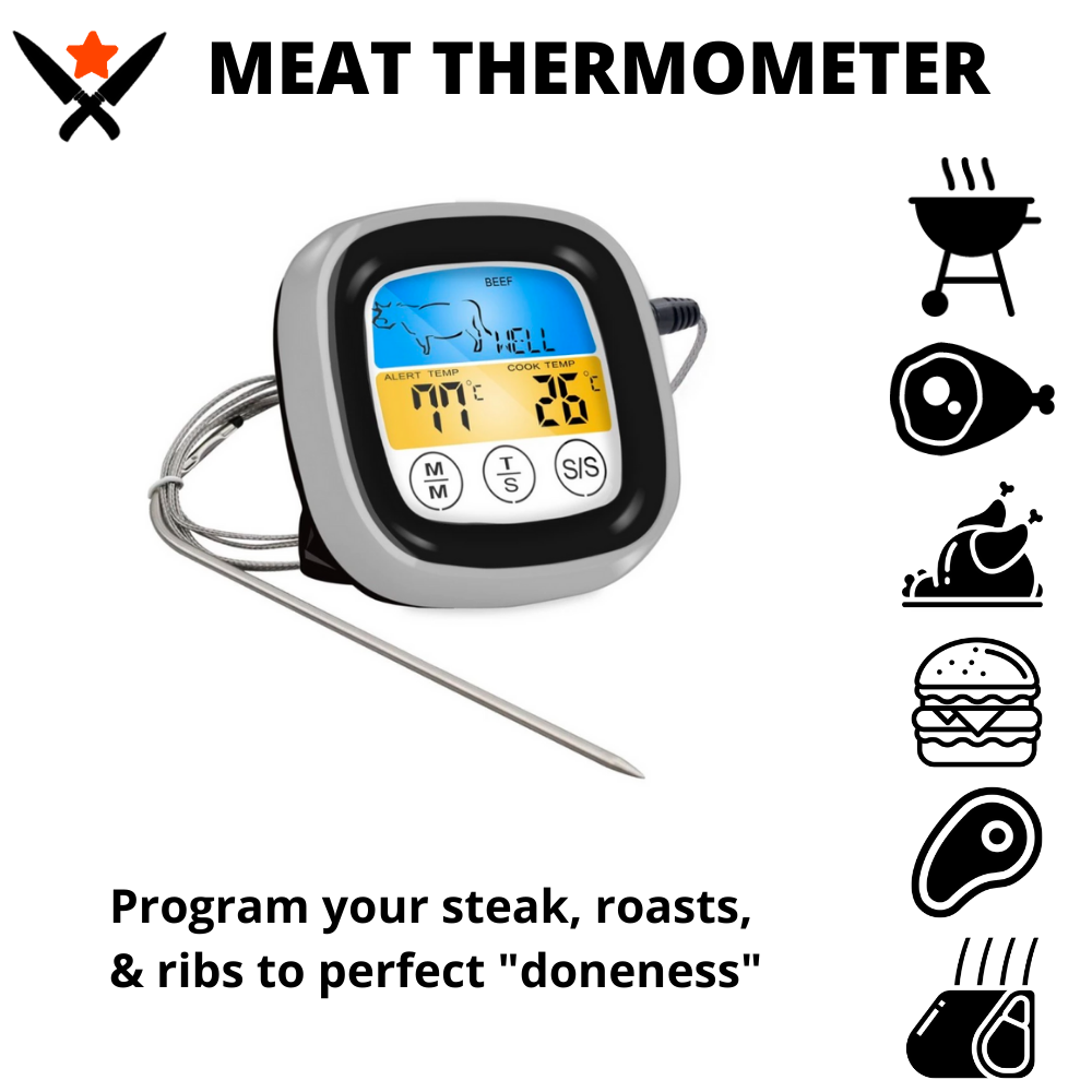 Digital Meat Thermometer - Oven & BBQ Temperature Probe