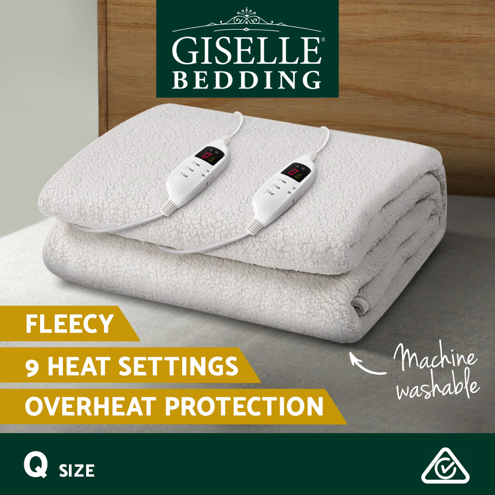 Giselle Bedding 9 Setting Fully Fitted Electric Blanket - Queen