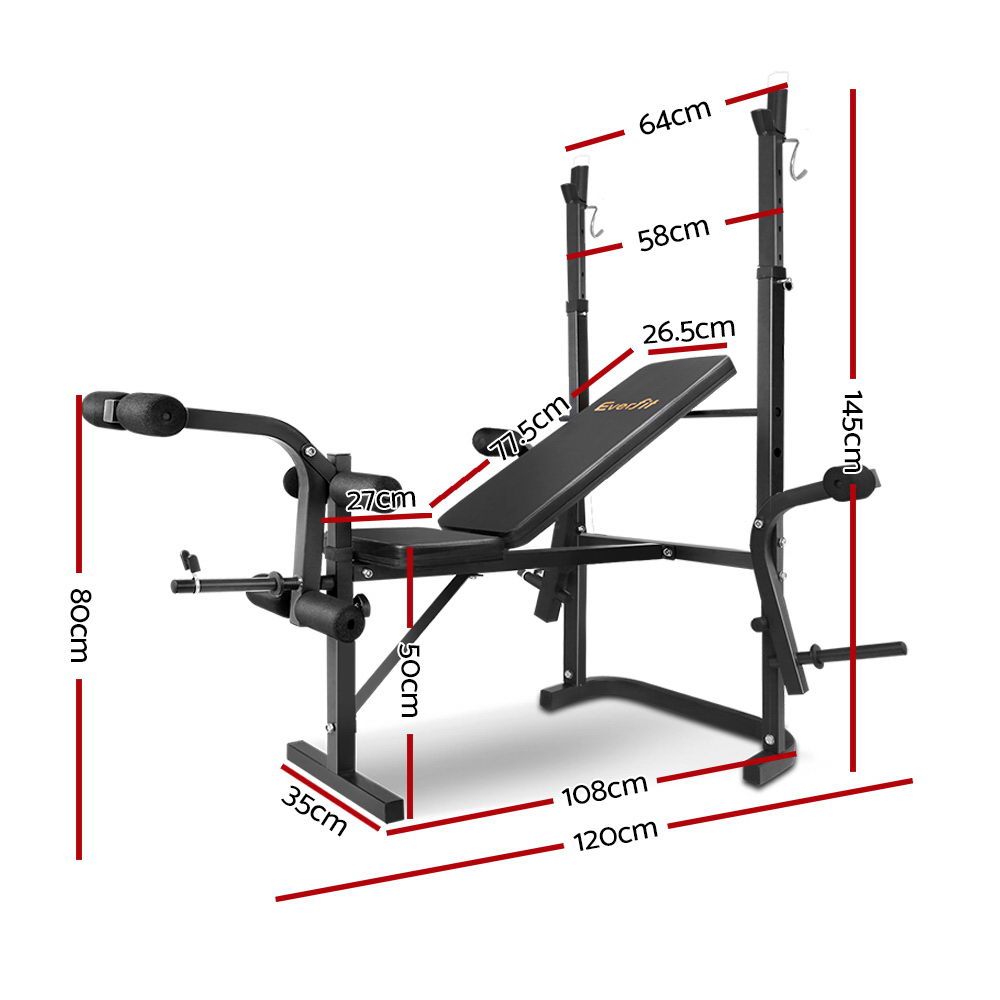 Everfit 7-In-1 Weight Bench Multi-Function  Power Station Fitness Gym Equipment