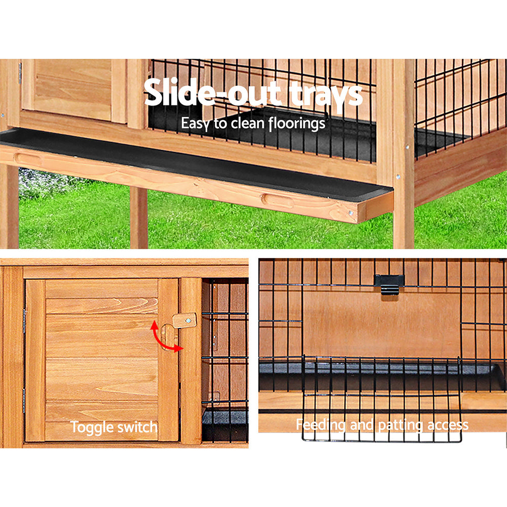 i.Pet 70cm Tall Wooden Pet Coop with Slide out Tray