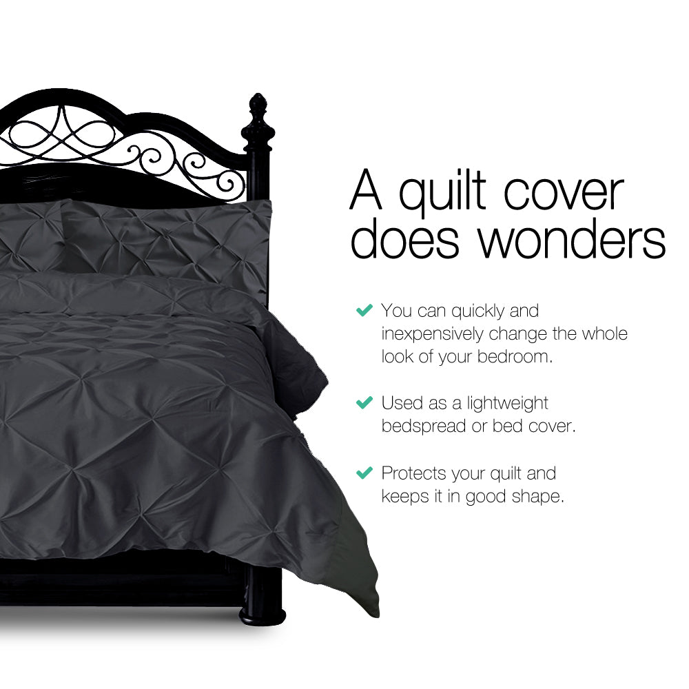 Giselle Bedding Queen Size Quilt Cover Set - Black