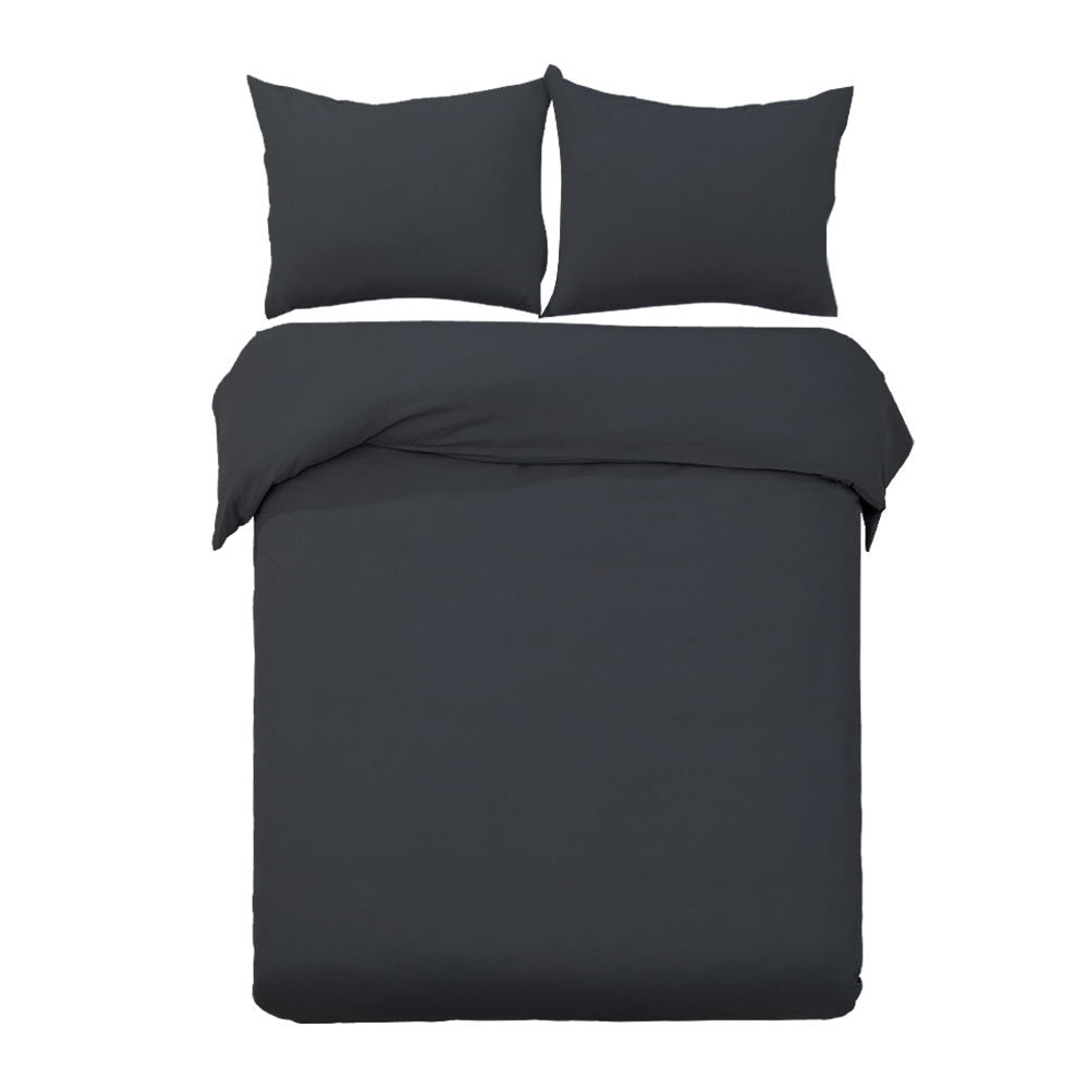 Giselle Bedding King Size Classic Quilt Cover Set - Black
