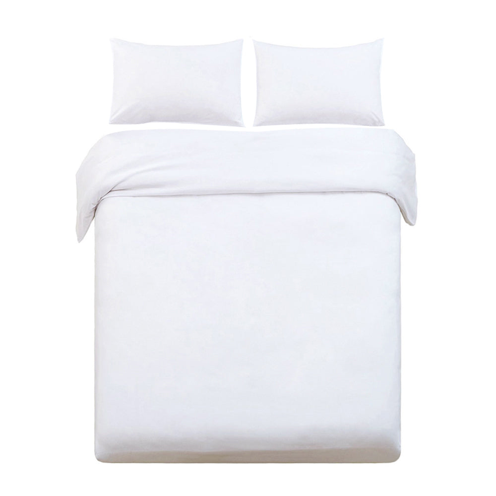 Giselle Bedding Queen Size Classic Quilt Cover Set - White