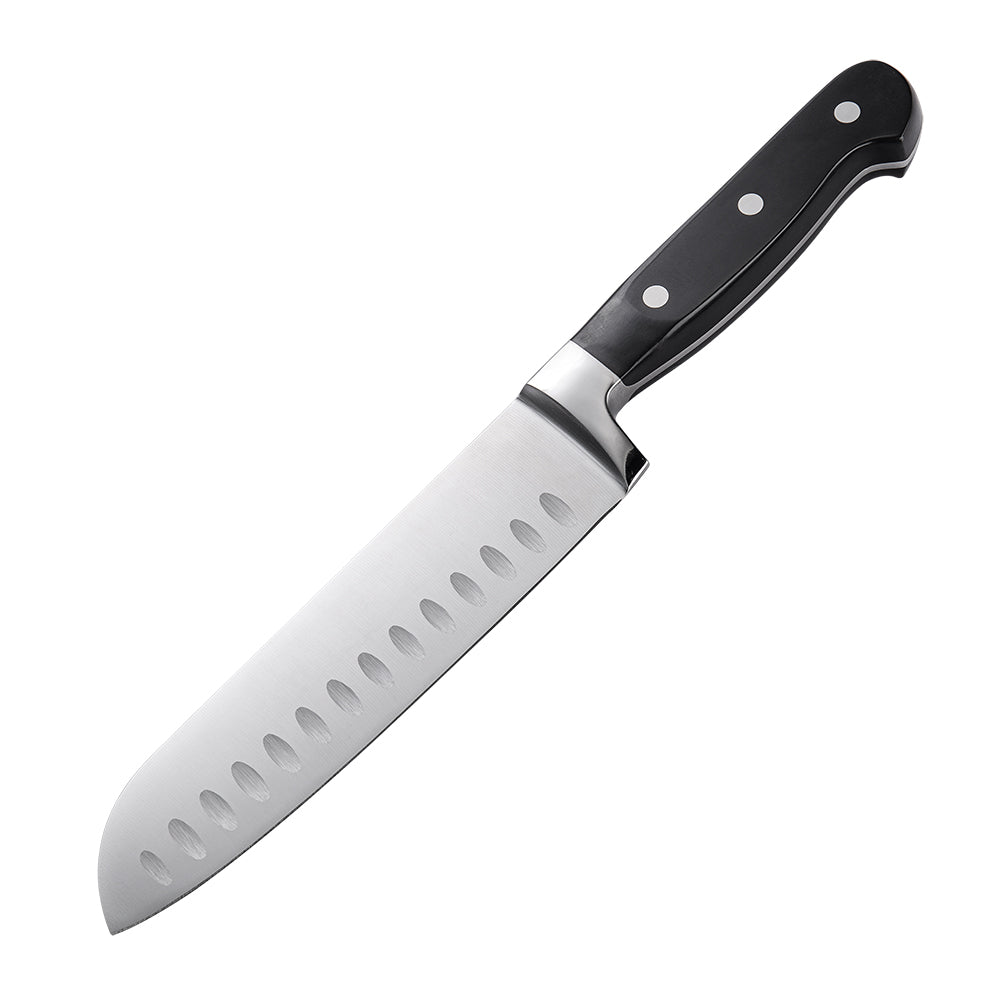 Santoku Chef Knife 178mm - Black Handle