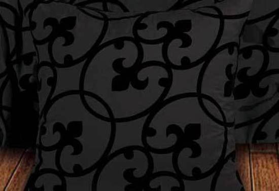 Luxton Queen Size Flocking Charcoal Black Quilt Cover Set (3PCS)