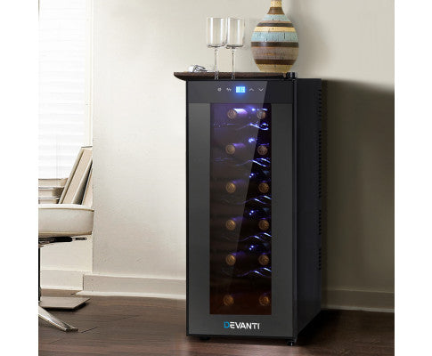 12 Bottle Wine Cooler Fridge - Thermoelectric Bottle Refrigerator