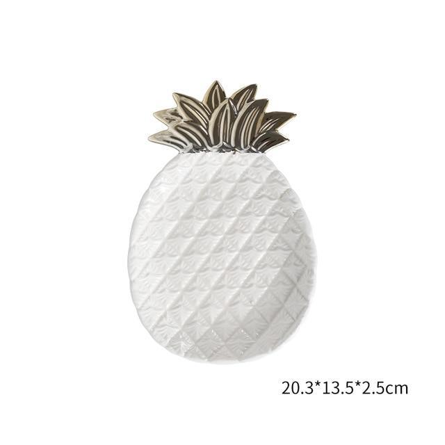 Artistic Pineapple and Leaf Ceramic Plates-Plate-Chef's Quality Cookware