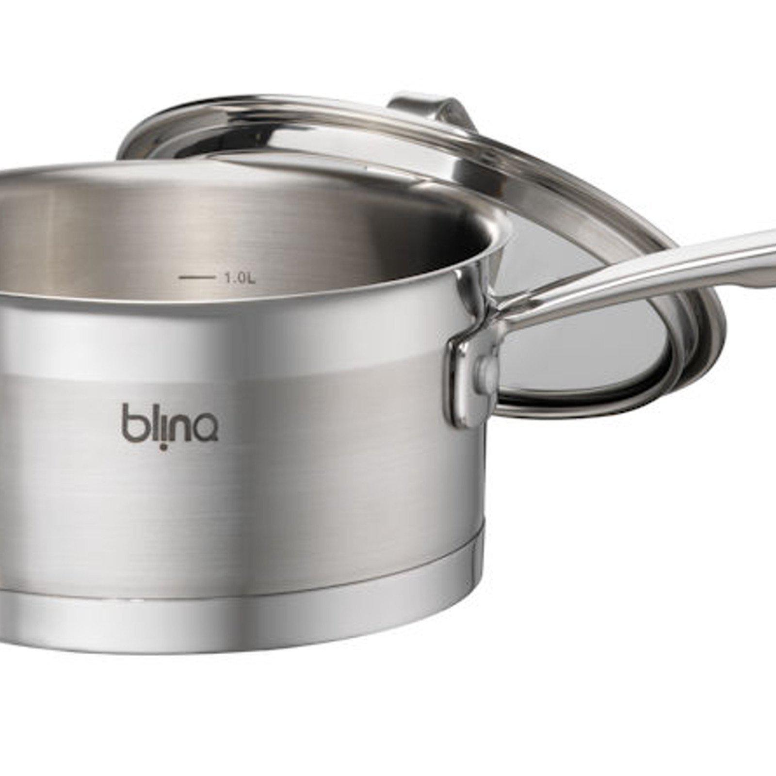 Blinq Gourmet Saucepan - 16 cm / 1.6 Litre Induction Compatible Saucepan with Lid-Stainless Steel Cookware-Chef's Quality Cookware