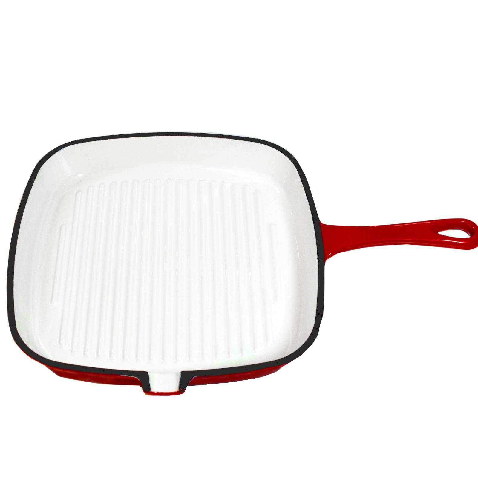 Chef's Quality Enameled Cast Iron Grill (Griddle) Pan 24cm-Frying Pan-Chef's Quality Cookware