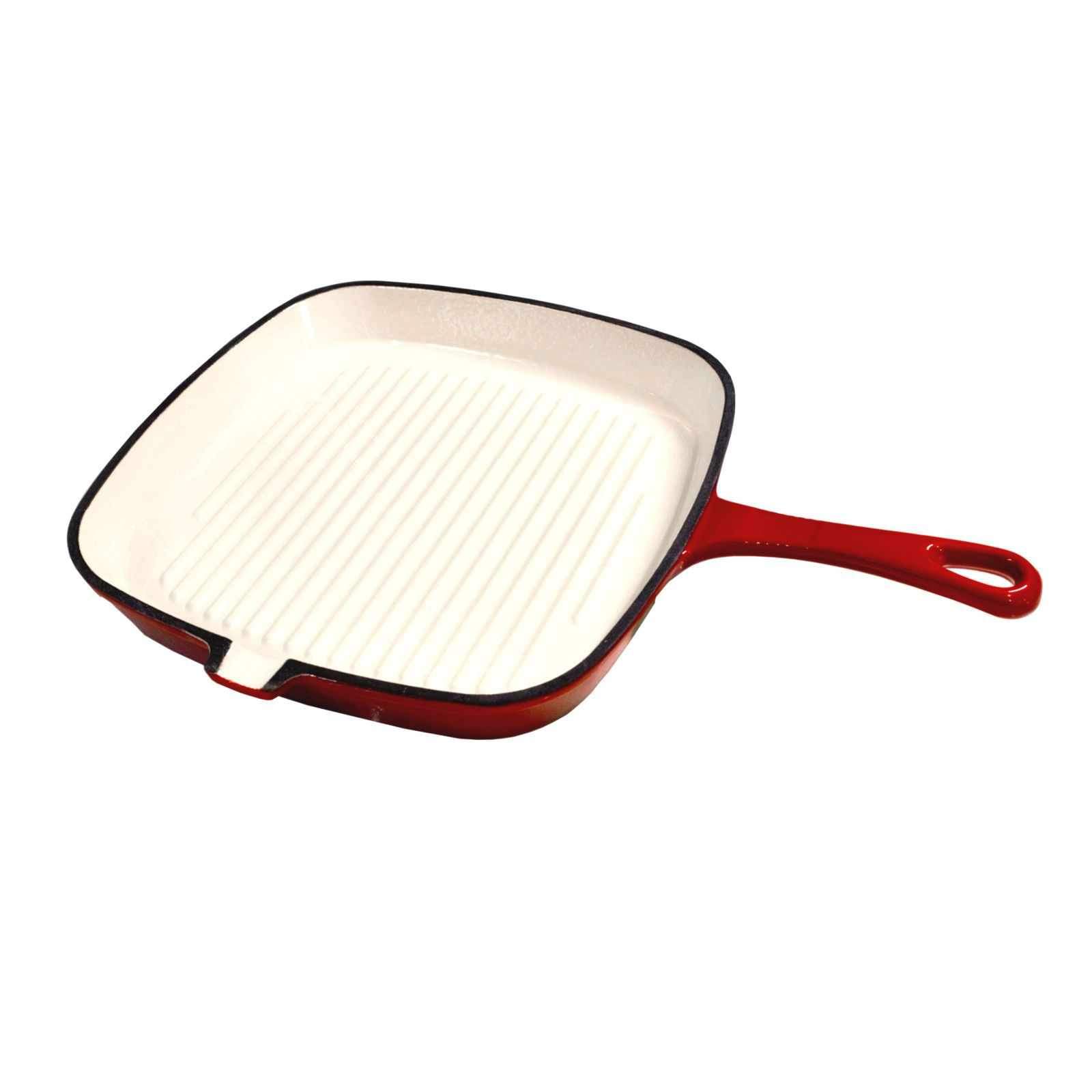 Chef's Quality Enameled Cast Iron Grill (Griddle) Pan 24cm-Frying Pan-Chef's Quality Cookware