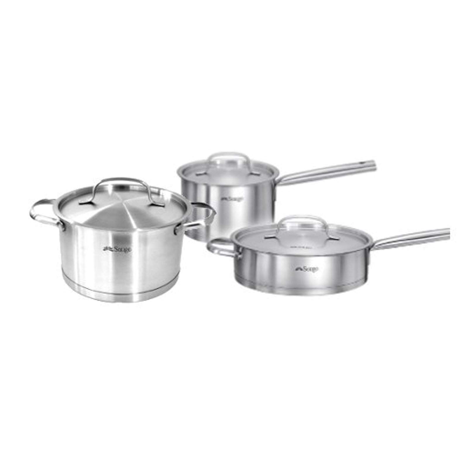 Induction Cookware Set - Stainless Steel Casserole, Saute Pan and Saucepan-Stainless Steel Cookware Set-Chef's Quality Cookware