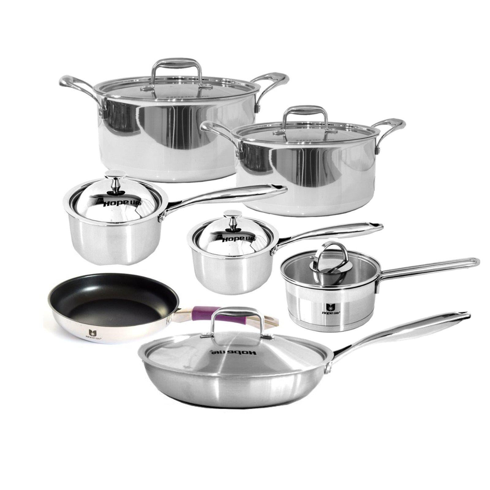 Induction Cookware Set - Stainless Steel Saucepans, Frying Pans & Casseroles-Stainless Steel Cookware Set-Chef's Quality Cookware