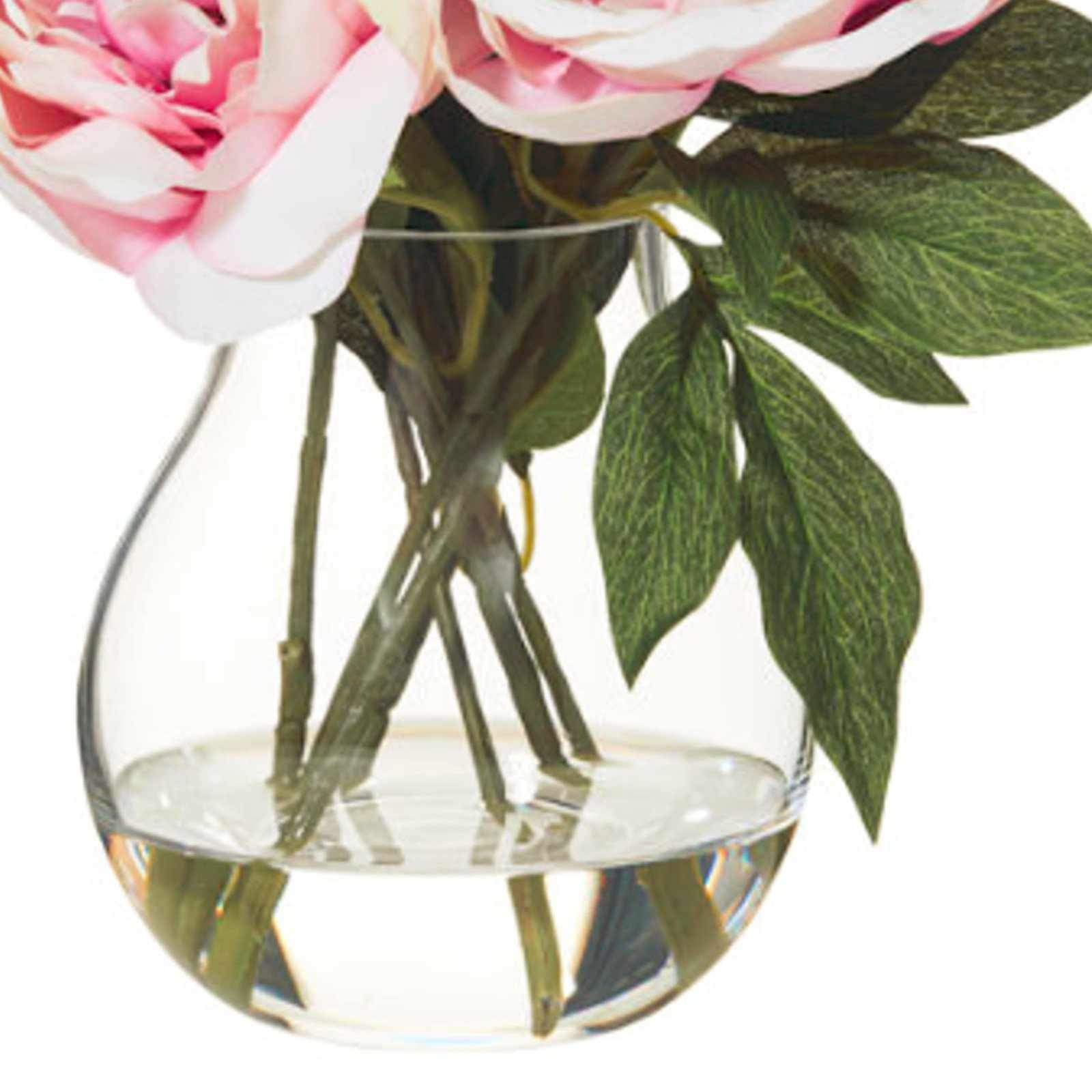 Peony Arrangement with Aria Vase - Artificial Flower Arrangement-artificial flowers and plants-Chef's Quality Cookware