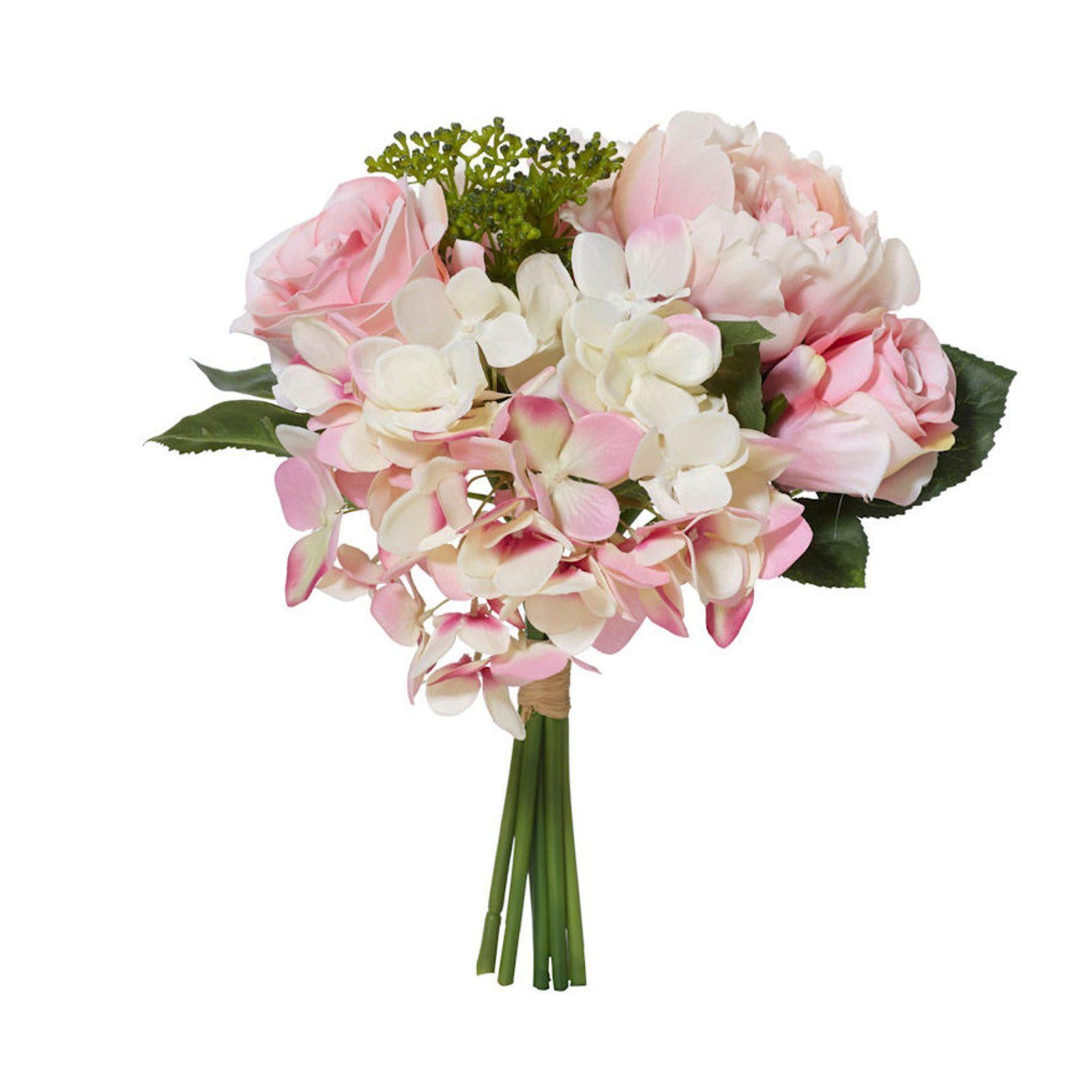 Pink & White Rose/Peony Bouquet - Artificial Flower Arrangement-artificial flowers and plants-Chef's Quality Cookware