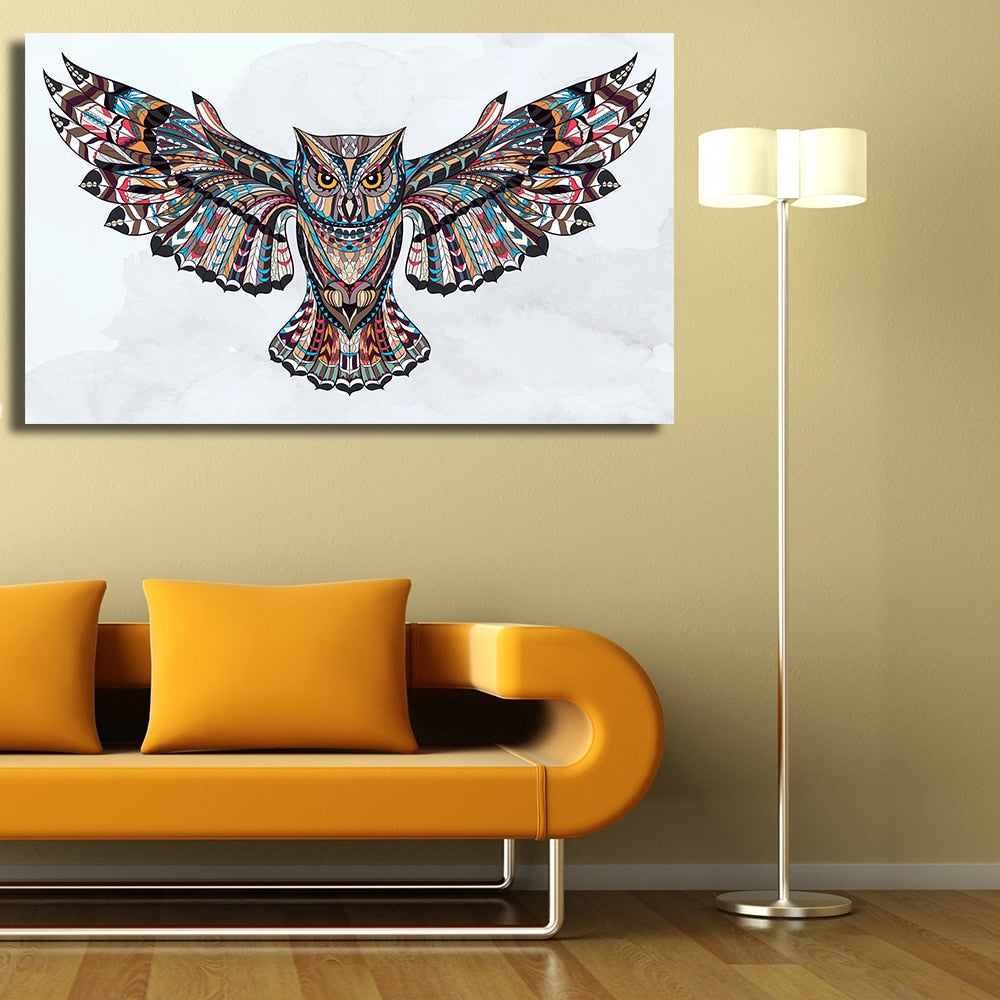 Night Owl In Flight - Canvas Wall Art