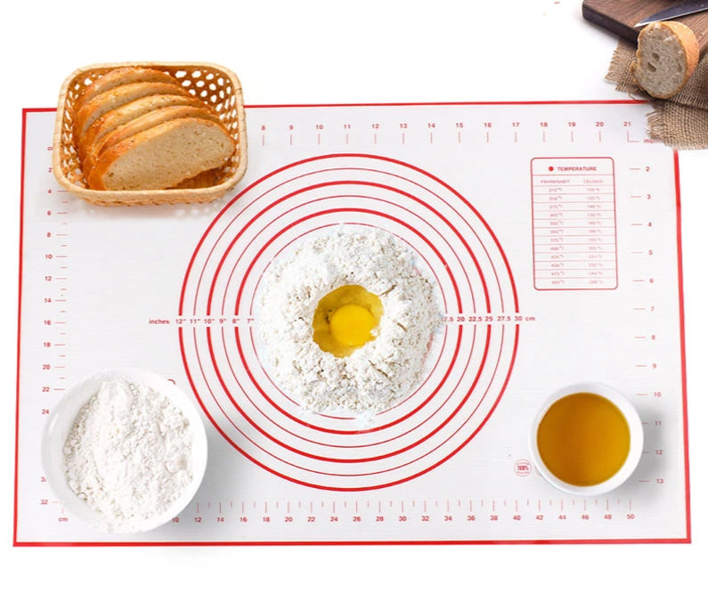 Non-Stick Rolling & Baking Mat - Cake, Cookie & Pizza Dough Silicone Pastry Sheet