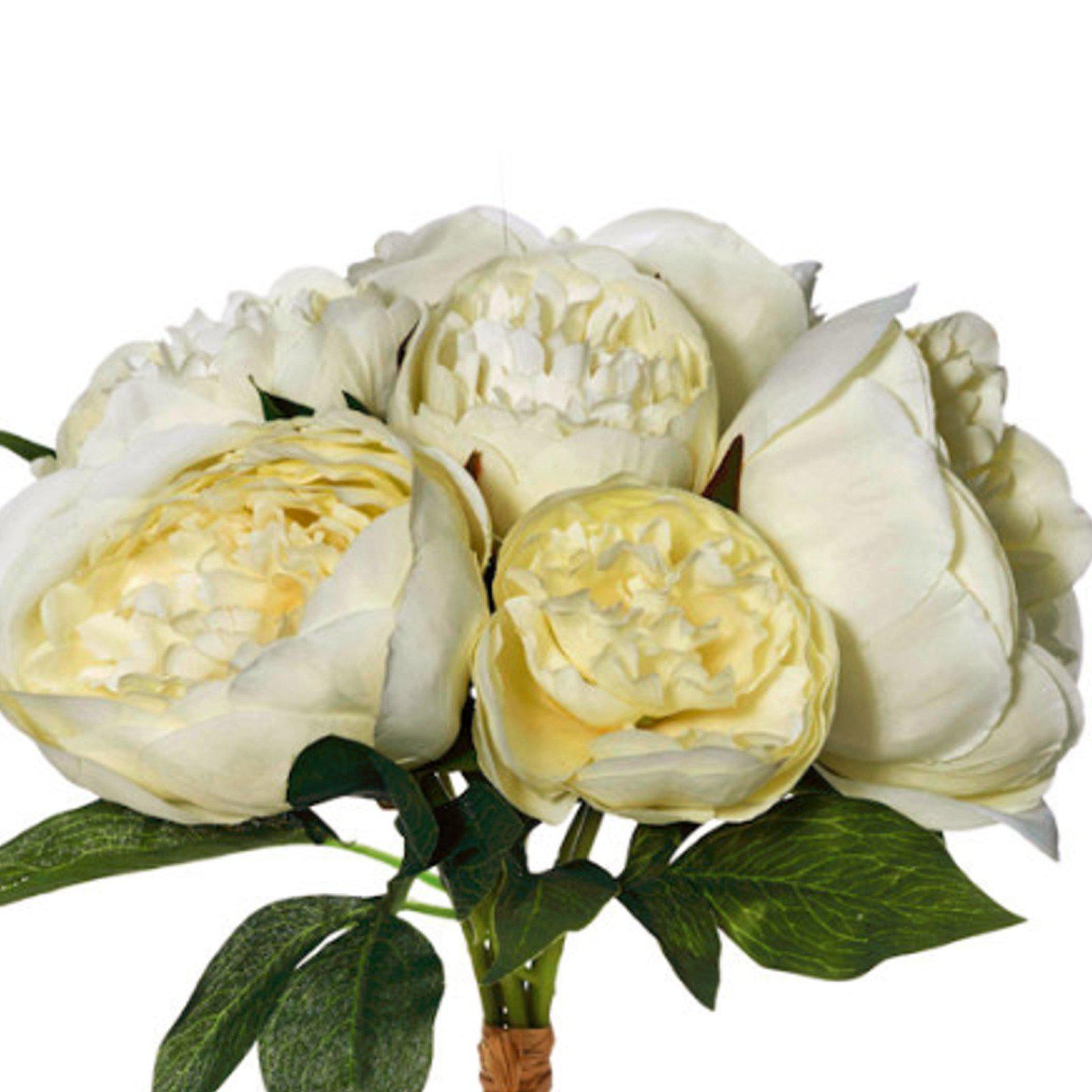 White Peony Bouquet - Artificial Flower Arrangement-artificial flowers and plants-Chef's Quality Cookware