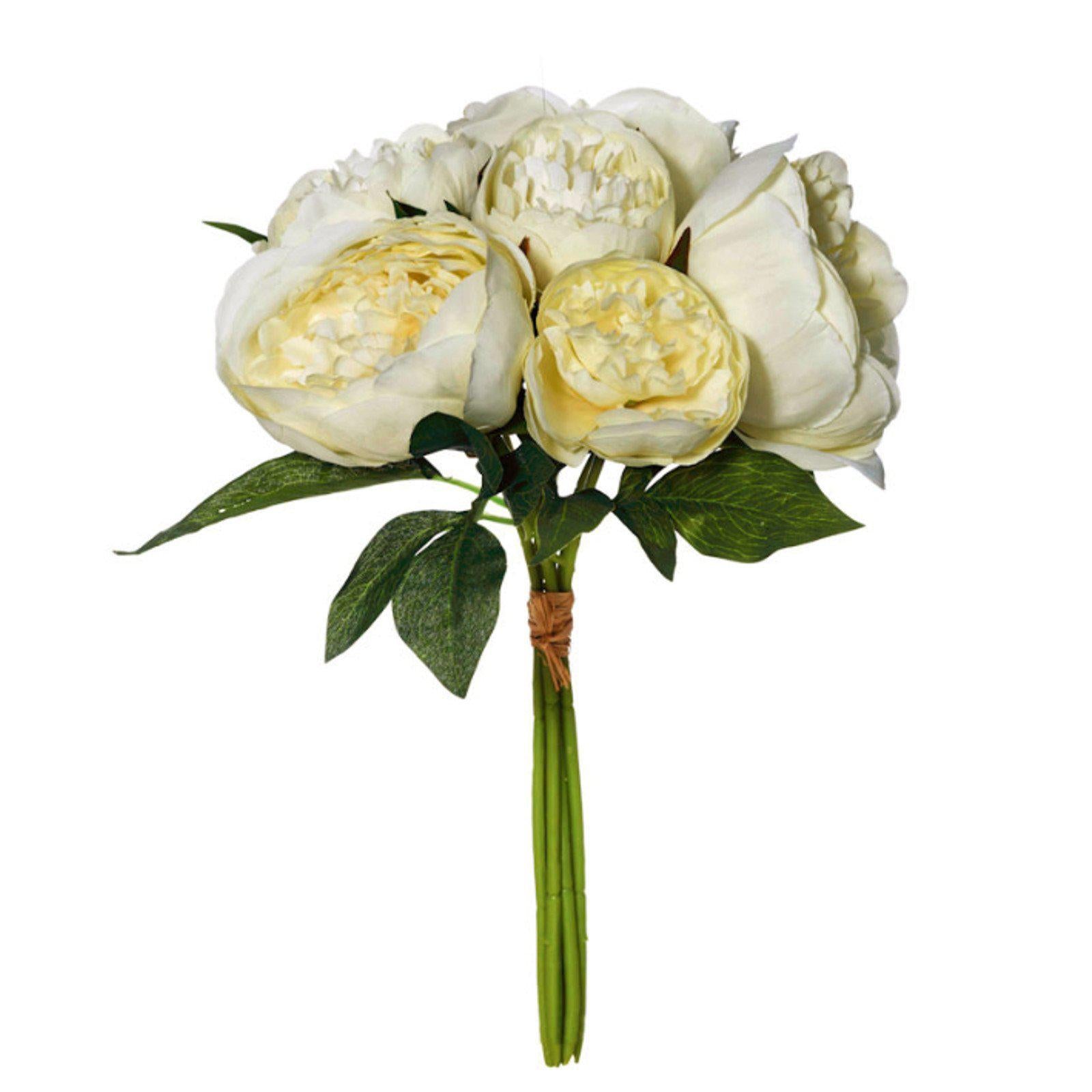 White Peony Bouquet - Artificial Flower Arrangement-artificial flowers and plants-Chef's Quality Cookware