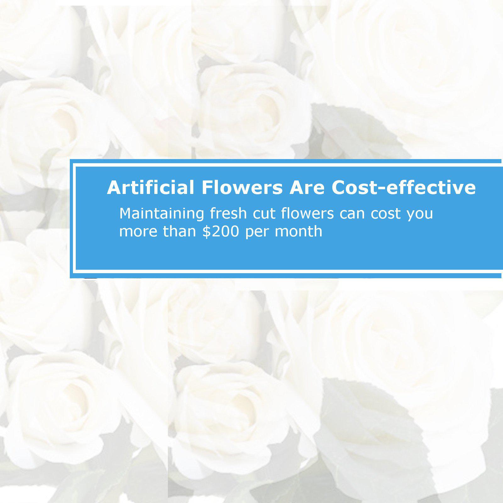 Cluster Rose Bouquet - Artificial Flower Arrangement-artificial flowers and plants-Chef's Quality Cookware